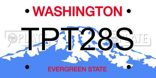 TPT28S Washington License Plate