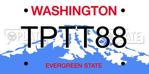 TPTT88 Washington License Plate