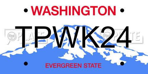 TPWK24 Washington License Plate