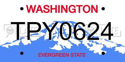 TPY0624 Washington License Plate