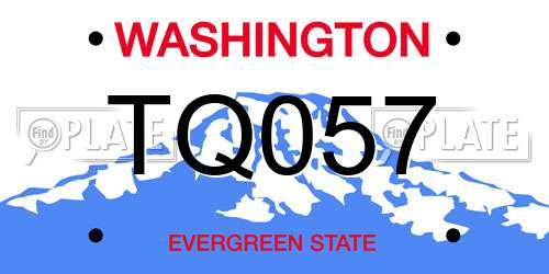 TQ057 Washington License Plate