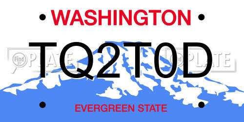 TQ2T0D Washington License Plate