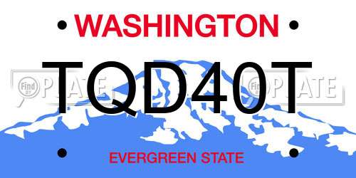 TQD40T Washington License Plate