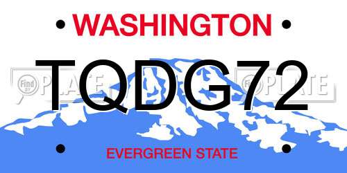 TQDG72 Washington License Plate