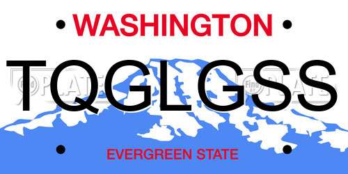 TQGLGSS Washington License Plate