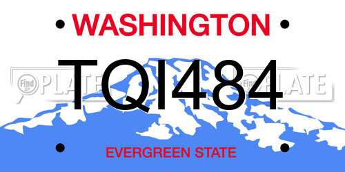 TQI484 Washington License Plate