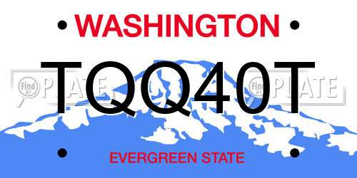 TQQ40T Washington License Plate