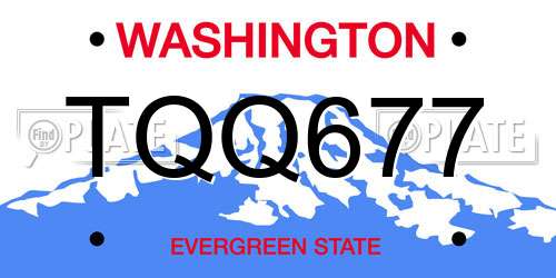 TQQ677 Washington License Plate