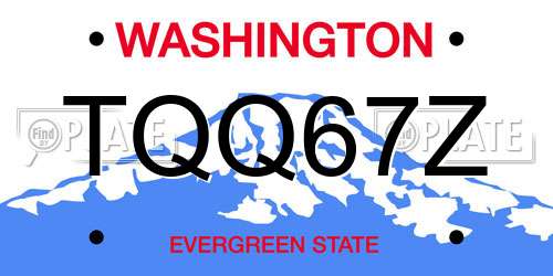 TQQ67Z Washington License Plate