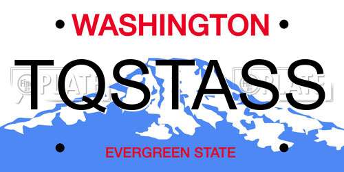 TQSTASS Washington License Plate