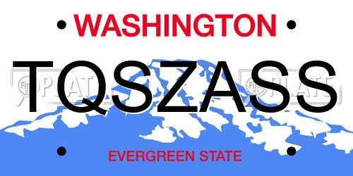 TQSZASS Washington License Plate