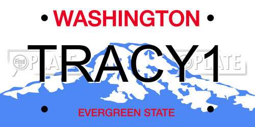 TRACY1 Washington License Plate