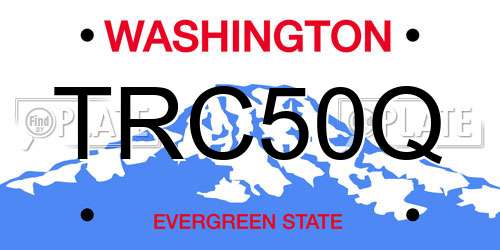 TRC50Q Washington License Plate