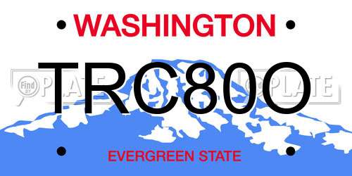 TRC80O Washington License Plate