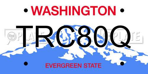TRC80Q Washington License Plate