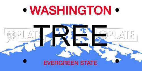 TREE Washington License Plate