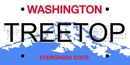 TREETOP Washington License Plate