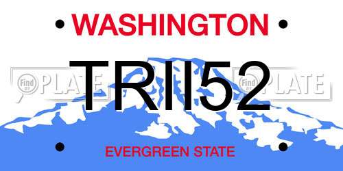 TRII52 Washington License Plate