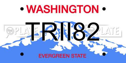 TRII82 Washington License Plate