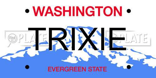 TRIXIE Washington License Plate