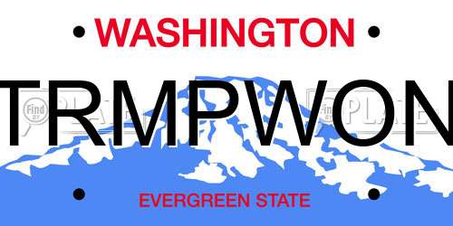 TRMPWON Washington License Plate