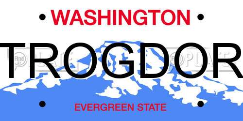 TROGDOR Washington License Plate