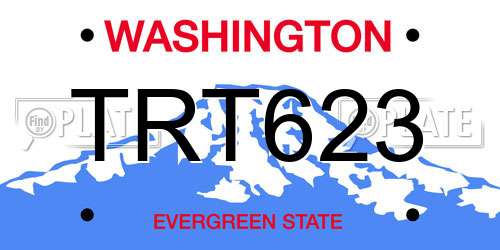 TRT623 Washington License Plate