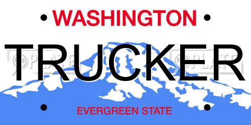 TRUCKER Washington License Plate