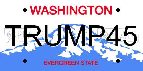 TRUMP45 Washington License Plate