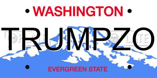 TRUMPZO Washington License Plate