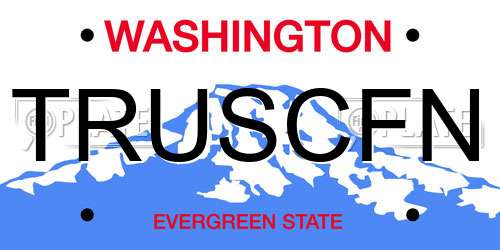 TRUSCFN Washington License Plate