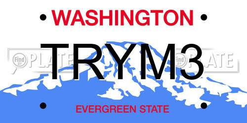 TRYM3 Washington License Plate