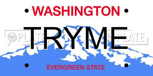 TRYME Washington License Plate
