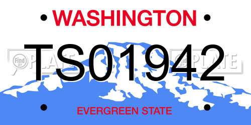 TS01942 Washington License Plate