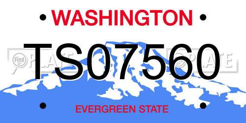 TS07560 Washington License Plate