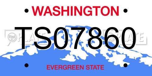 TS07860 Washington License Plate