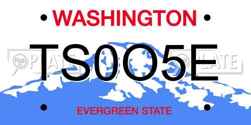 TS0O5E Washington License Plate
