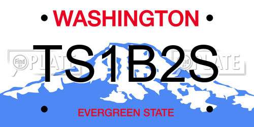 TS1B2S Washington License Plate