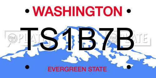 TS1B7B Washington License Plate
