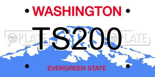 TS200 Washington License Plate