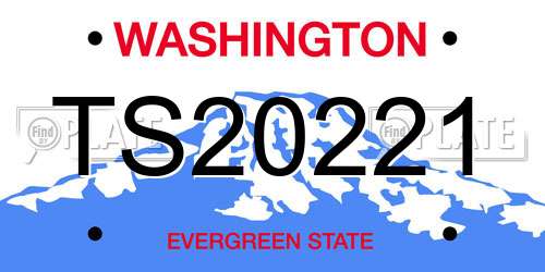 TS20221 Washington License Plate
