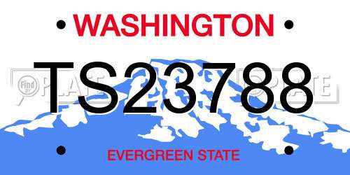 TS23788 Washington License Plate