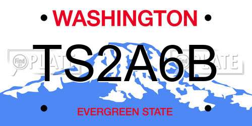 TS2A6B Washington License Plate