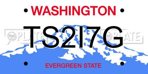 TS2I7G Washington License Plate