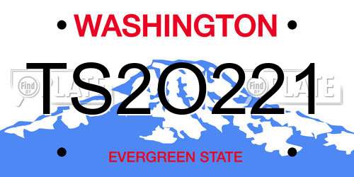 TS2O221 Washington License Plate