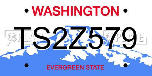 TS2Z579 Washington License Plate