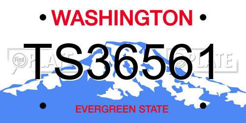 TS36561 Washington License Plate