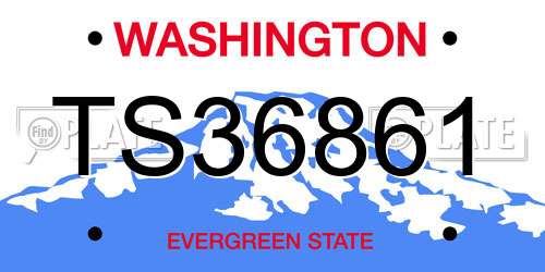 TS36861 Washington License Plate