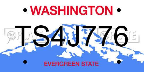 TS4J776 Washington License Plate