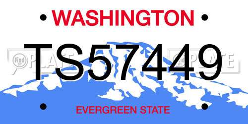 TS57449 Washington License Plate
